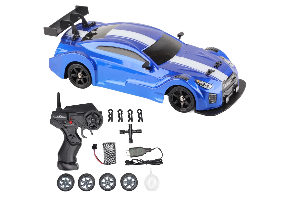 Coche Teledirigido Rc Drift A Escala 1:16 Con Luces Led, Tracción A Las Cuatro Ruedas, Neumáticos Intercambiables, Juguete De Carreras, Regalo Perfecto.