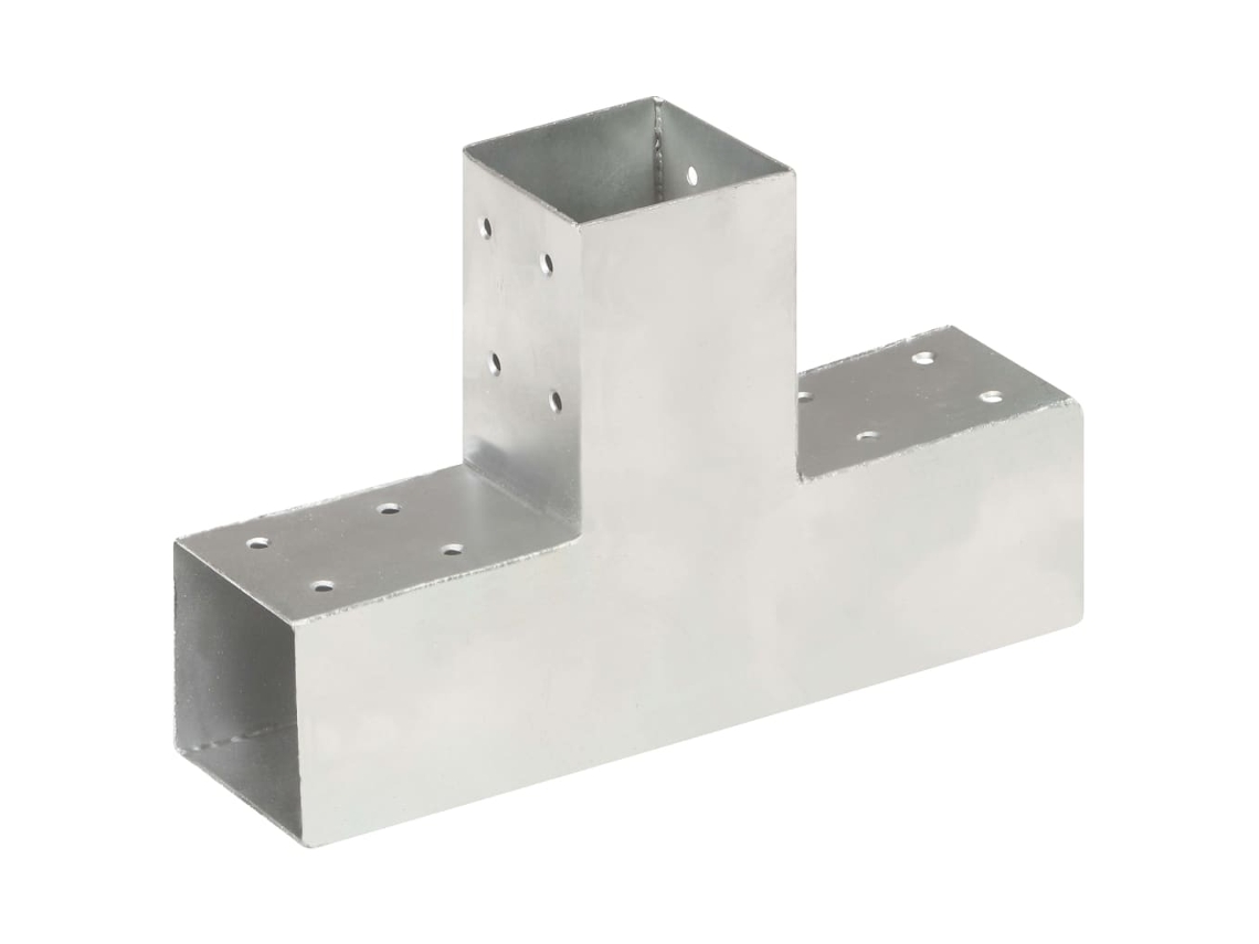 Conector de poste VIDAXL Plateado Metal (71x71mm)