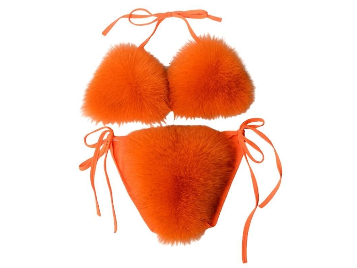Conjunto de bikini de dos piezas para mujer, modelo 2026, con top triangular y tira ajustable de pelo sintético.