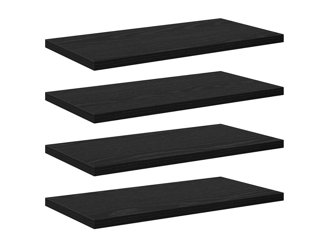 Tablero De Estantería | Estante 4 Uds Negro 40 X 20 X 1,5 Cm