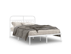Maison Exclusive - Estructura Cama Sin Colchón Con Cabecero Metal Blanco 140x190cm