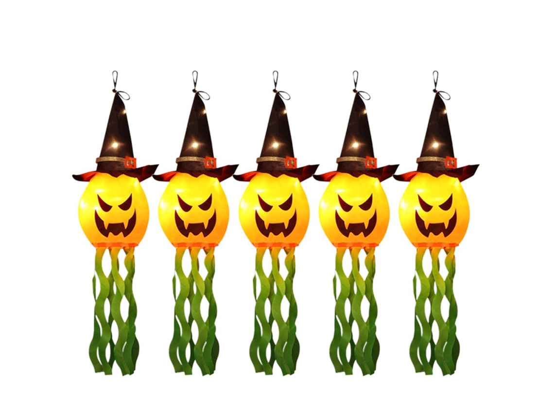 Lámpara Led De Halloween Calabaza Fantasma Colgante Sombrero Mago Iluminado Decoración De Fiesta Hogar Bar