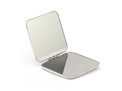 Espejo De Maquillaje Doble Lado Portátil Plegable 5.7x5.7cm Acero Inoxidable Claro Y Duradero