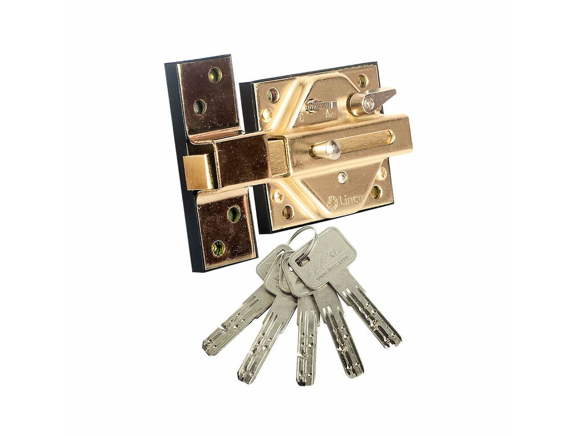 Cerrojo de seguridad Lince 7930r-97930rhl Latón Hierro