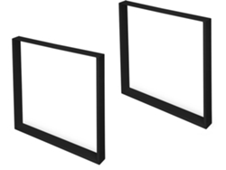 EMUCA Juego de patas para mesa rectangulares cuadradas - Ancho 800mm - Acero - Pintado negro