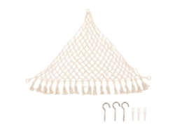 Hamaca De Peluches Tejida A Mano Estilo Bohemio Con Cuerda De Algodón Para Almacenamiento 40.9x40.9x52.0in