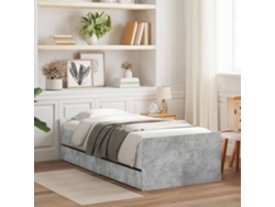 Estructura De Cama Con Cajones Gris Hormigón 90x200 Cm