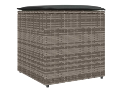 Caja de cojín gris 50 x 50 x 50 cm Patas de mimbre MAISON EXCLUSIVE