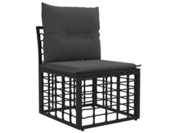 Maison Exclusive - Conjunto De Sofás De Exterior 14 Pcs Negro Y Gris Oscuro