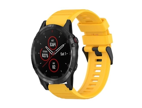 Correa De Reloj Inteligente Para Garmin Fenix 5 Plus 22 Mm Correa De Reloj De Silicona Amarilla VENISYMLIS