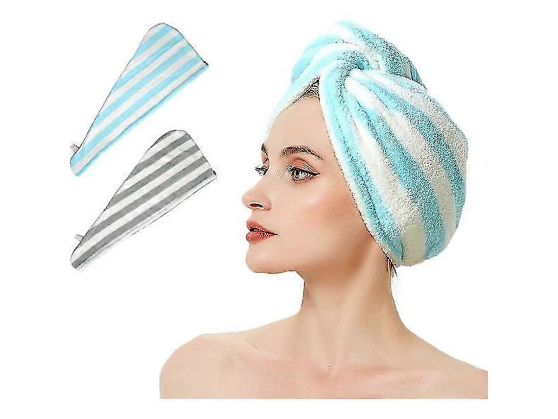 Toalla de microfibra para el cabello, paquete de 2, de secado rápido y súper absorbente. Rosewell