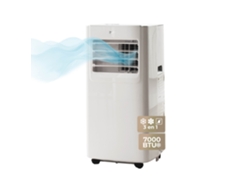 Evvo Aire Acondicionado Portatil 3 In 1 Clima P7, Silencioso, 7.000 Btu, Con Mando A Distancia, Superficie 15m2, Clase Energética A, Blanco