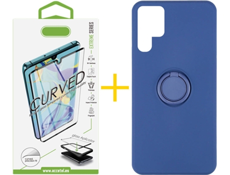 Carcasa + Protector de Pantalla para Samsung Galaxy S22 Ultra 5G SKYHE Azul Oscuro
