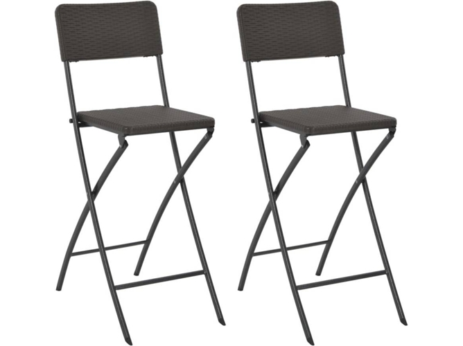 Conjunto 2 Silla Jardin VIDAXL Marrón Plástico