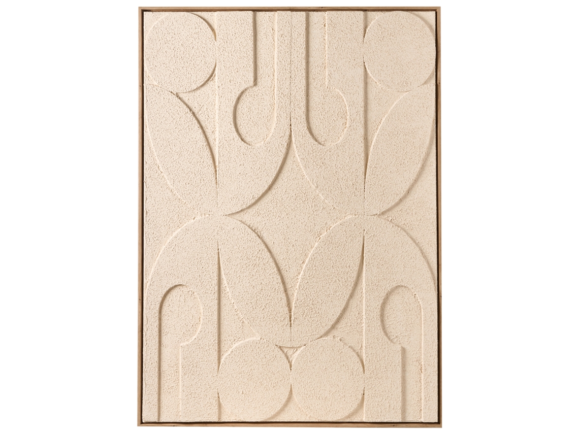 Impressão Para Parede Com Moldura Beliani Coleraine De Material Sintético Creme 73x4x103