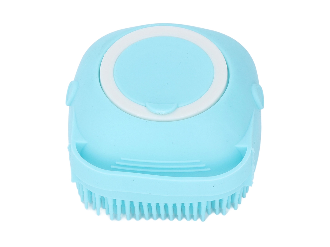 2026-escobilla De Baño Suave Con Dispensador De Champú Silicona, Cepillo Corporal Para Bebés, Mujeres, Hombres Y Mayores, Azul Cuadrado