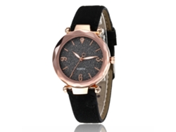 Reloj De Pulsera De Cuarzo Para Mujer Con Correa De Pu, Estilo Sencillo Y Elegante Para Estudiantes (negro).