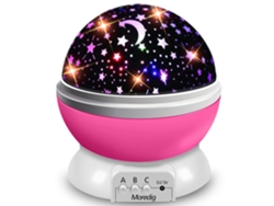 Proyector de estrellas de 360° para niños con 8 colores (rosa)