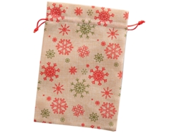 Bolsa FOLIA en Aspecto de Yute Natural con Copo de Nieve