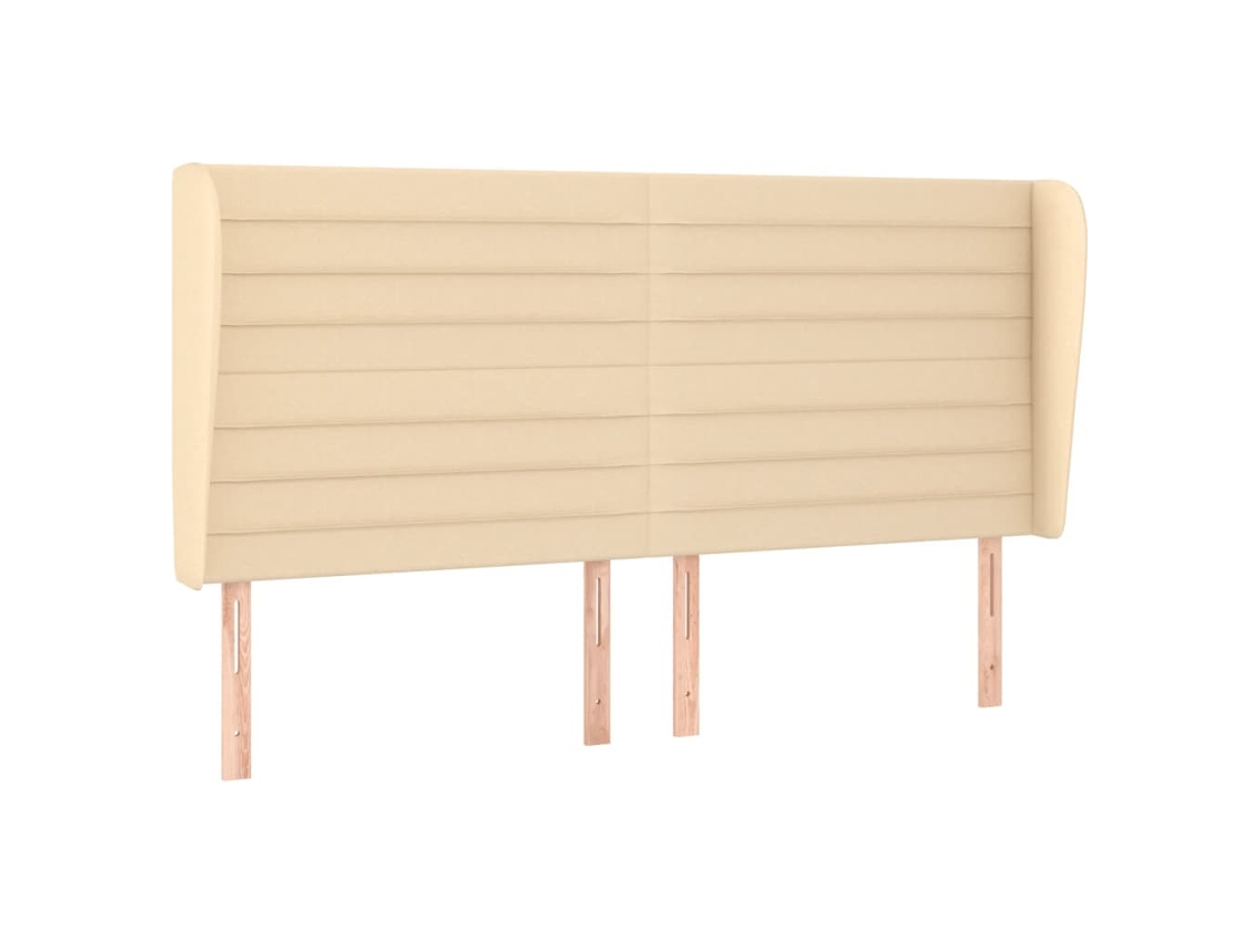 Maison Exclusive - Cabecero Con Orejas De Tela Color Crema 163x23x118/128 Cm