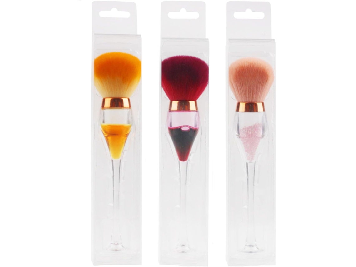 Juego De 3 Cepillos Para Polvo De Uñas Con Fibras Densas Y Suaves Y Mangos Ergonómicos.