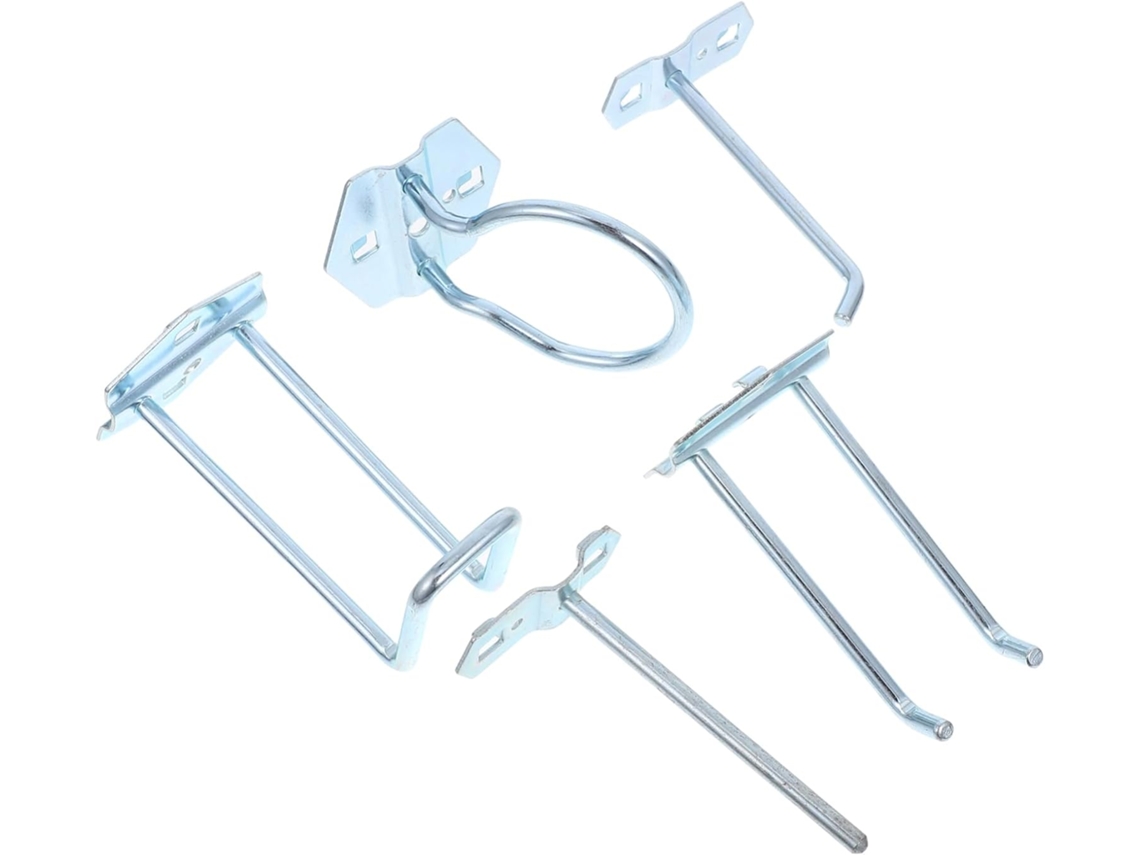 5piezas Accesorios Tablero Perforado Gancho Metal Estante