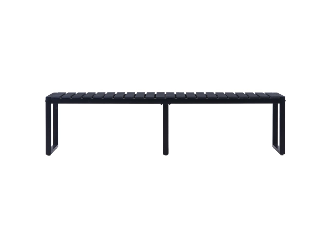 Banco De Jardín | Banco Exterior Tablero Ps Negro 180 Cm