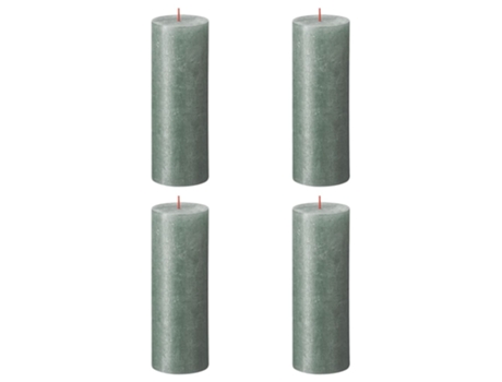 Bolsius Velas rústicas Shimmer 4 unidades azul óxido 190x68 mm