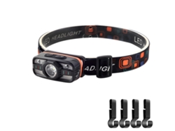 Mini linterna frontal LED recargable, luz blanca y roja, sensor inductivo, ideal para acampar y emergencias al aire libre. Aeuzwr