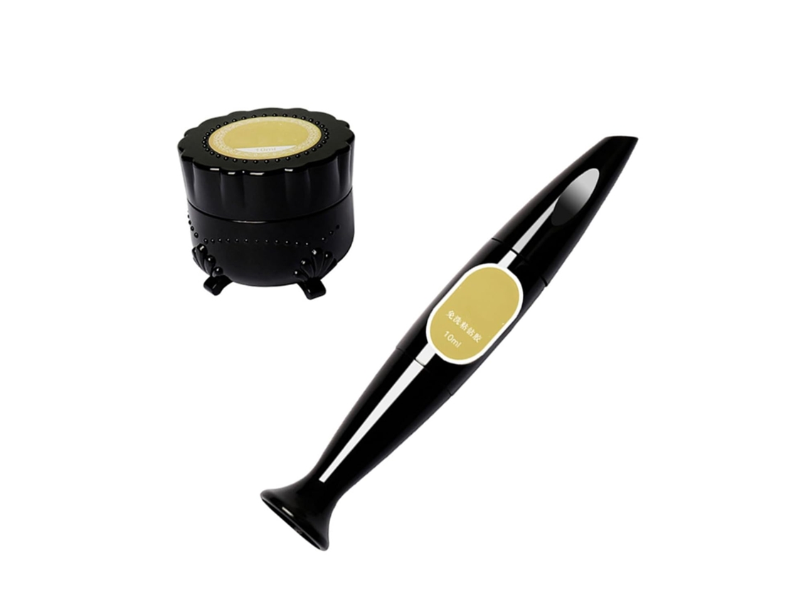 Stylo À Colle De Remplissage Para Ongles Gel Noir, Design Aiguille Y Pinceau