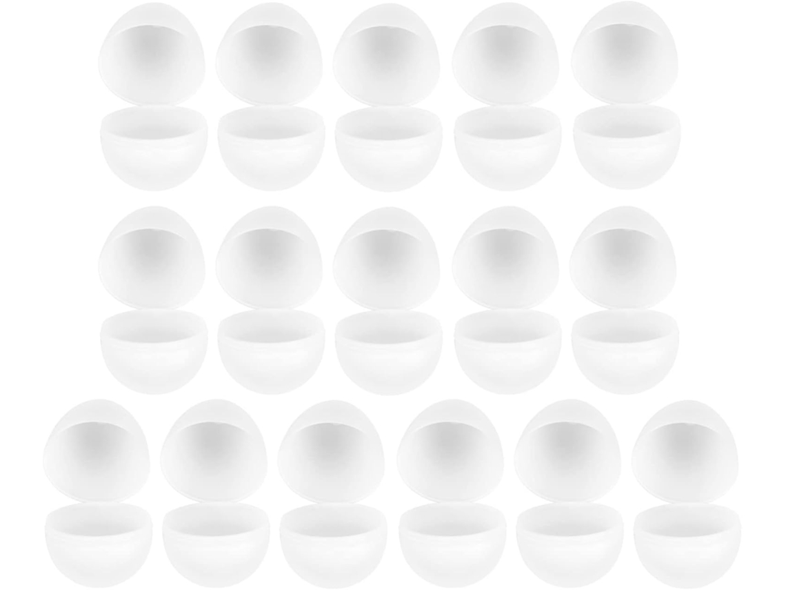 16 Ovos De Plástico Em Branco Para Encher, Pintar E Fazer Doces De Páscoa.