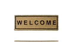 Relaxdays Felpudo “welcome”, Alfombrilla Entrada De Coco Y Pvc, Alfombra 75 X 25 Cm Antideslizante, Color Natural