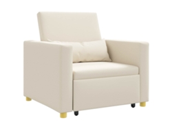Maison Exclusive - Cama Sofá Desplegable Individual Crema 90 X 165 X 87 Cm Tela