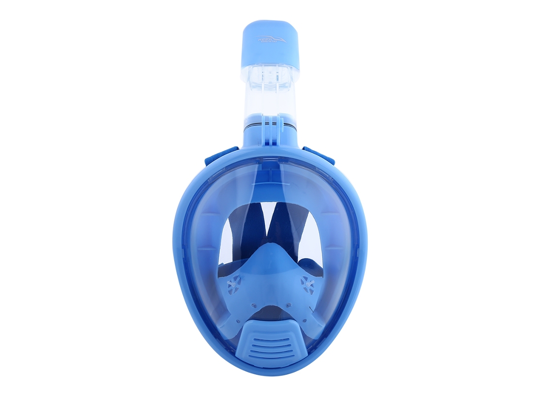Máscara de snorkel de 180°, antifugas y antivaho, ideal para bucear con niños (azul)