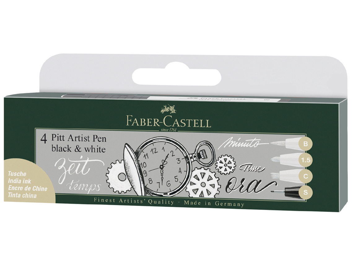 Bolígrafo de Tinta FABER-CASTELL Bolígrafo de Artista Pitt Caja con 4