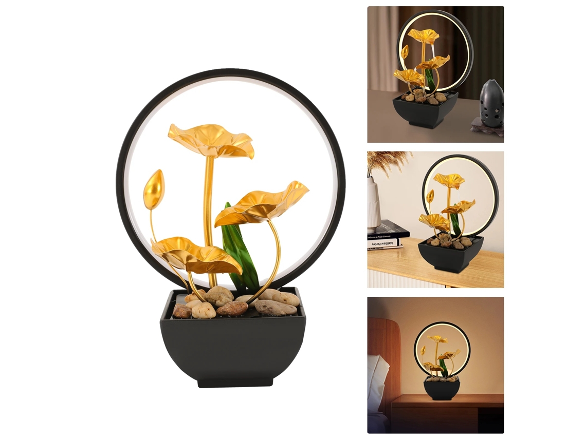 Fuente de alimentación de sobremesa, 3 W de potencia, 220 V, fabricada en hierro y plástico, luces LED incluidas, dimensiones 22 x 13 x 28 cm.