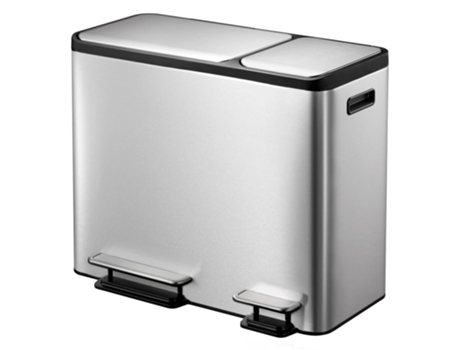 Cubo de basura EKO Plateado Acero inoxidable (60.5x32.1x49.2 cm)