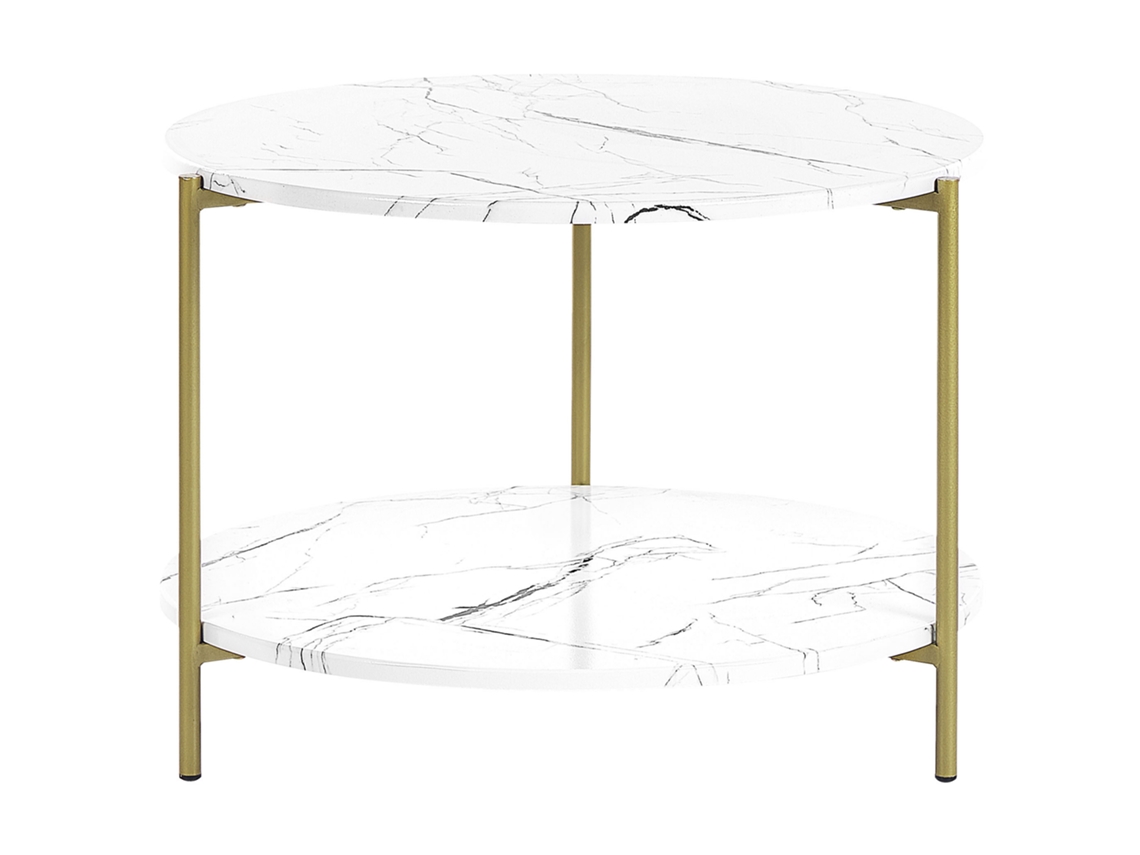 Mesa auxiliar BELIANI Reva de MDF Blanco 60x60x45