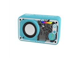 Altavoz Bluetooth MDUG con diseño de oso de dibujos animados, conexión TWS para barra de sonido estéreo con tarjeta TF (azul)
