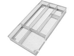 Organizador De Cajones Metálico De 6 Compartimentos Con Malla Plateada, Multifuncional Para Almacenamiento En La Oficina.