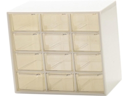 Caja organizadora de plástico blanco de gran capacidad para oficina y baño. SFUSHOS