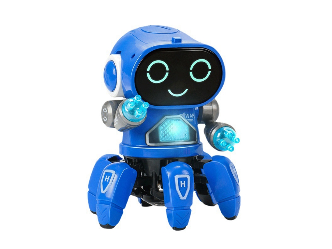 2026-juguete Robot Inteligente De Plástico Con Seis Garras, Baila, Canta Y Luz Eléctrica Para Niños, Azul