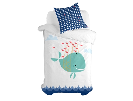 Juego de funda nórdica HAPPYFRIDAY Moshi Moshi Whale (Multicolor)