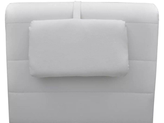 Chaise Longue VIDAXL almohada cuero artificial blanco