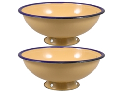 2 Grandes Cuencos De Comida Esmaltados De Estilo Vintage, Cuencos Hondos Para Mezclar Ensaladas.