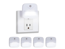4 Paquetes Luz Pared Plug In Yizhood Sensor Led Niños Blanco