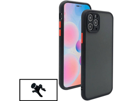 Kit Funda Anti-Choque Cámara Protection y Soporte Magnético Reforzado de Coche Apple iPhone 13 Mini PHONECARE Negro