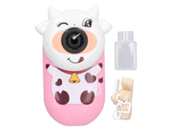 Máquina De Burbujas Con Forma De Vaca Antifugas Para Niños - Juguete De Regalo Para Niñas - Rosa