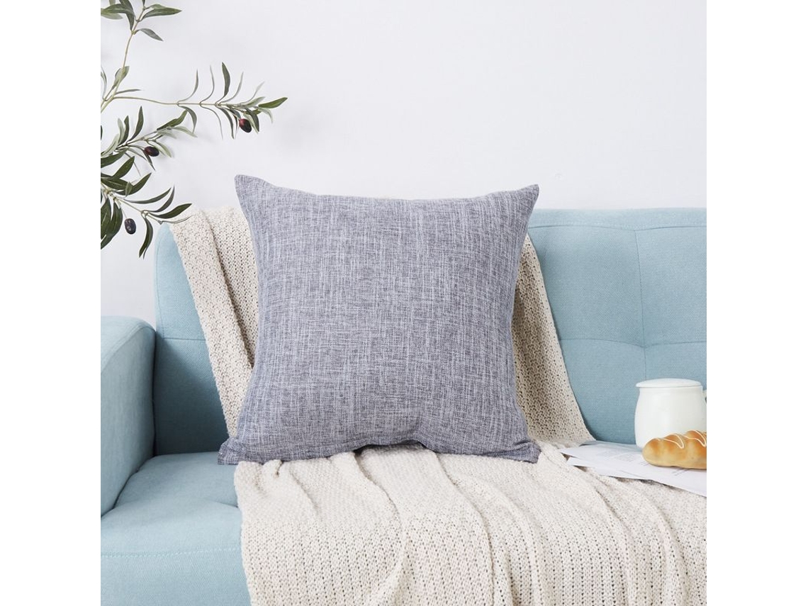 2026-40910-fundas De Almohadas Decorativas De Lino 2 Unidades 40x40 Cm Para Sofá Sala De Estar Gris