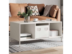 Mesa De Centro Acero Laminado En Frío Blanco 101,5x50x43,5 Cm